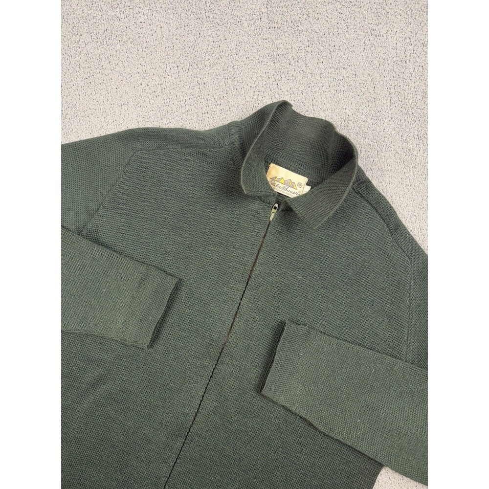 Vintage Eddie Bauer Jacket Mens L Green Full Zip Casual Outdoor Thermal 70s 80s